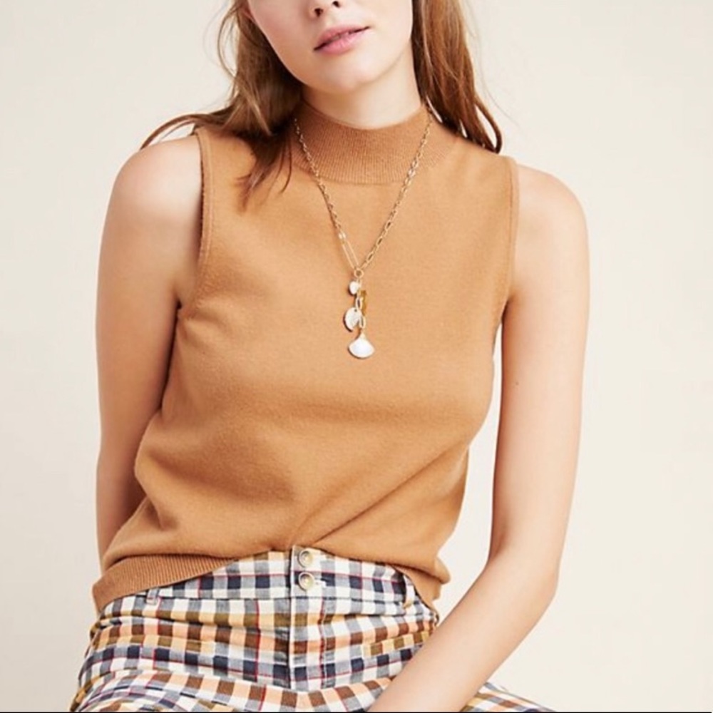 NWOT Anthropologie Suzy Mock Neck Sweater Tank